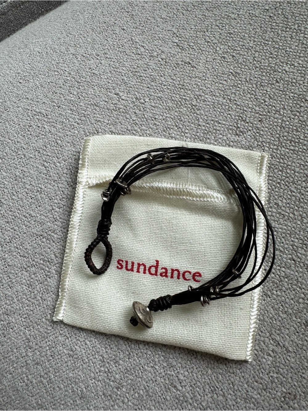 Sundance Black Multi-Strand Leather Bracelet with Silver-Tone Beads